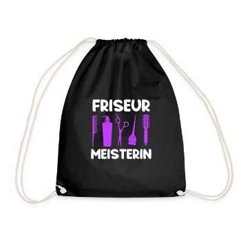 Friseur Meisterin Meister - Turnbeutel - Schwarz - Vorne