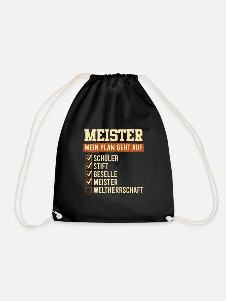 Meisterschule absolviert Meisterprüfung bestanden - Turnbeutel - Schwarz