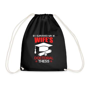 Doctoral Thesis 2022 Dissertation Wife Survived - Drawstring Bag - black - Front