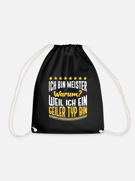 Ich bin geiler Meister Meisterschule - Turnbeutel - Schwarz