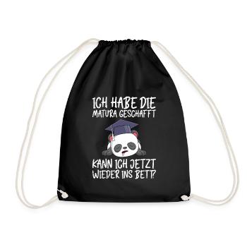 Matura geschafft kann ich jetzt ins Bett Matura - Turnbeutel - Schwarz - Vorne