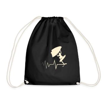 Wing Surf Heartbeat Wing Foiler Heart Wing Foil - Drawstring Bag - black - Front