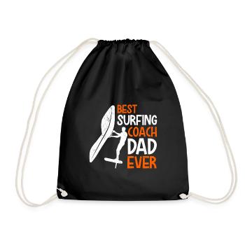 Wing Surf Coach Wing Foiling Dad Papa - Drawstring Bag - black - Front