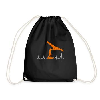 Wing Foiler Wing Surfing Wingfoil Wingsurf - Drawstring Bag - black - Front