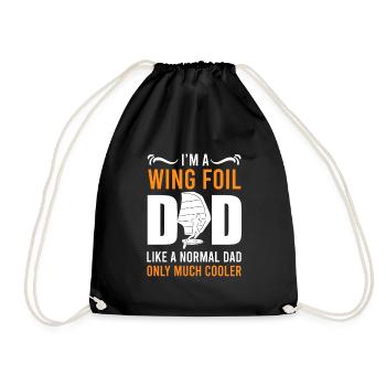 Wing Surf Dad Wing Foil Papa Wingfoil - Turnbeutel - Schwarz - Vorne