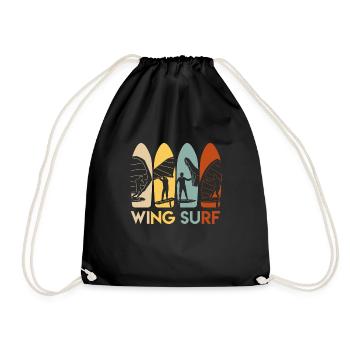 Wing Surf WIng Foil Retro Wingfoiling - Turnbeutel - Schwarz - Vorne