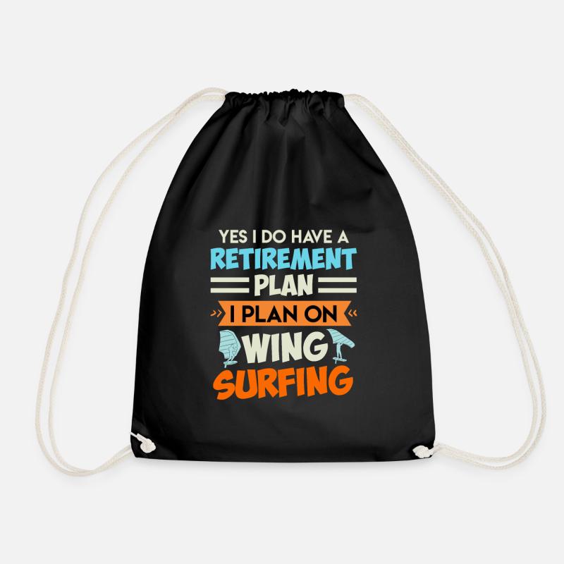 Retirement Plan Wing Surfing Wing Foil Wing Foil - Turnbeutel - Schwarz