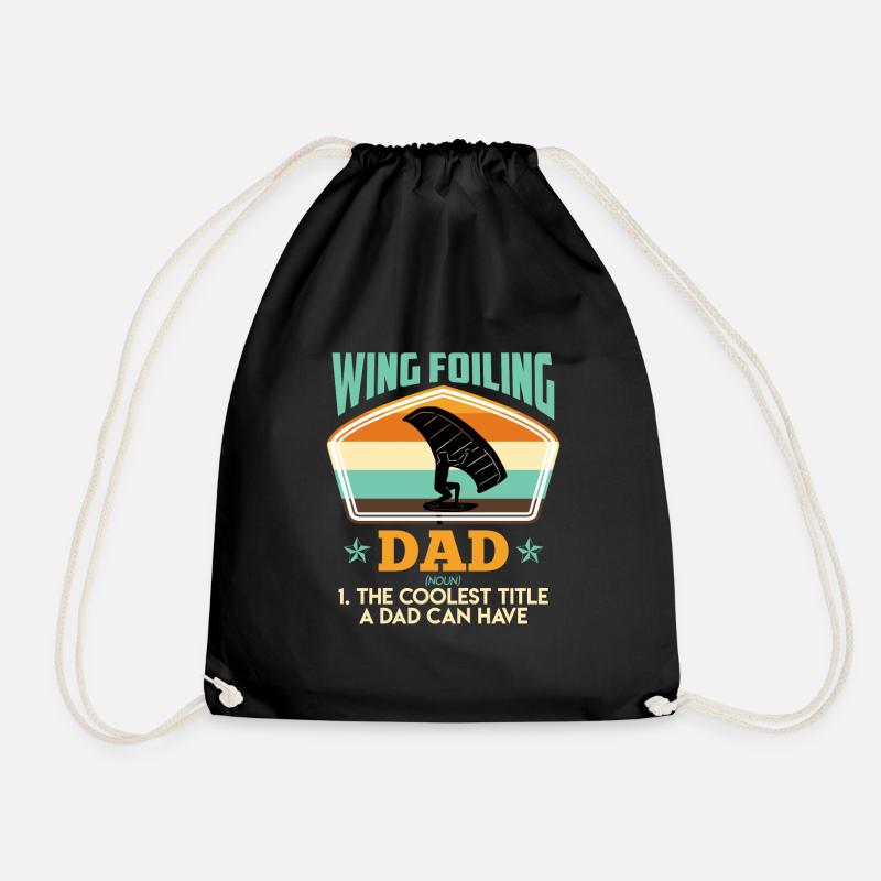 Cool Wing Surfing Dad Wing Foil Wingfoil - Turnbeutel - Schwarz