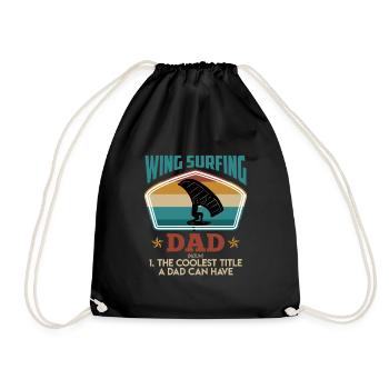 Cool Wing Surfing Dad Wing Foil Wingfoil - Turnbeutel - Schwarz - Vorne