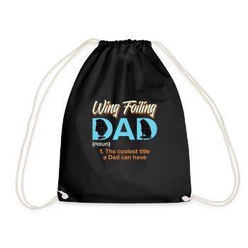 Wing Foiling Dad Wing Surf Wing Foil - Turnbeutel - Schwarz - Vorne