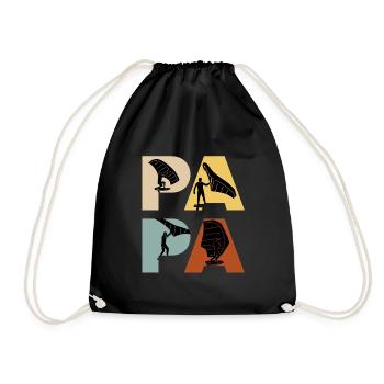 Wing Foil Papa Wing Surf Dad Wing Foil - Turnbeutel - Schwarz - Vorne