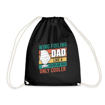 Wing Surfing Dad Wing Foil Papa Vatertag - Turnbeutel - Schwarz - Vorne