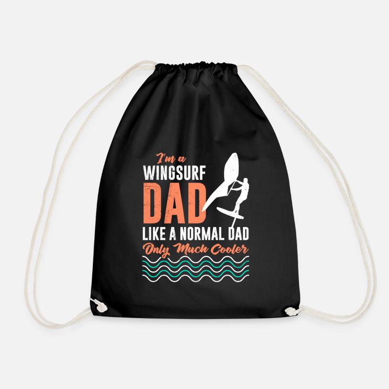 Wing Foil Dad Wing Surf Papa Wingfoiling - Turnbeutel - Schwarz