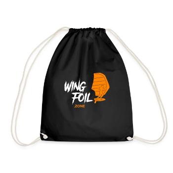 Wing Foil Zone Wing Surf Wingfoil - Drawstring Bag - black - Front