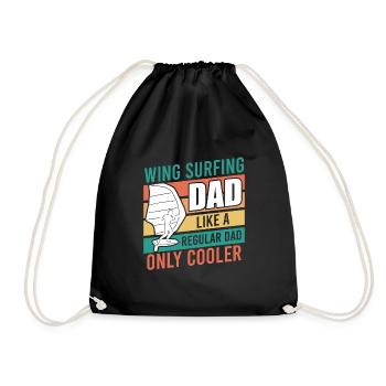Wing Surfing Dad Wing Foil Papa Vatertag - Turnbeutel - Schwarz - Vorne