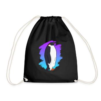 Pinguin Königspinguin - Turnbeutel - Schwarz - Vorne
