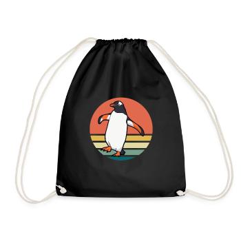 Pinguin - Turnbeutel - Schwarz - Vorne