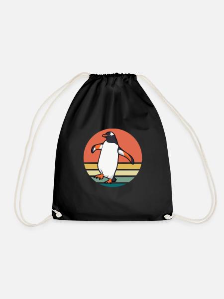 Penguin - Drawstring Bag - black