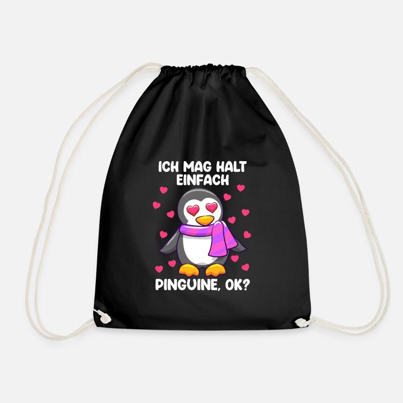 Ich mag einfach Pinguine, ok? Pinguin - Turnbeutel - Schwarz