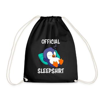 Penguin Sleep Shirt Official Sleep Shirt - Drawstring Bag - black - Front