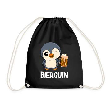 Bierguin Bier Pinguin Männer Bier Vatertag - Turnbeutel - Schwarz - Vorne
