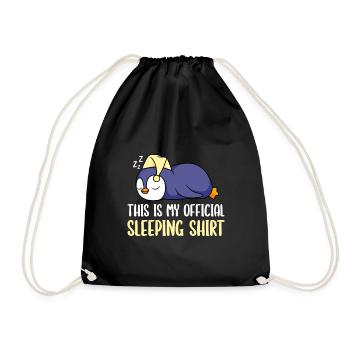 Penguin Sleep Shirt Official Sleep Shirt - Drawstring Bag - black - Front