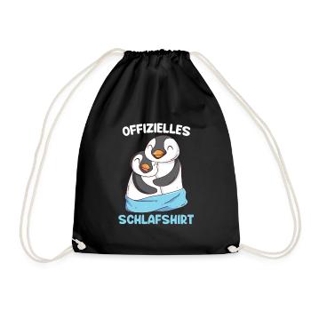 Offizielles Pingui Schlafshirt Schlaf Shirt - Turnbeutel - Schwarz - Vorne