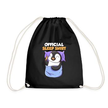 Chemise de couchage pour enfants Penguin Chemise de couchage officielle - Sac de sport léger - noir - Devant