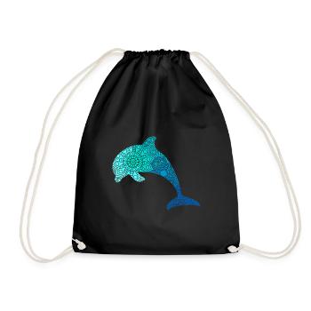 Delphin Mandala Taucher - Turnbeutel - Schwarz - Vorne