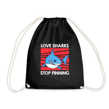 Dear Sharks Stop Finning Save the Sharks - Drawstring Bag - black - Front