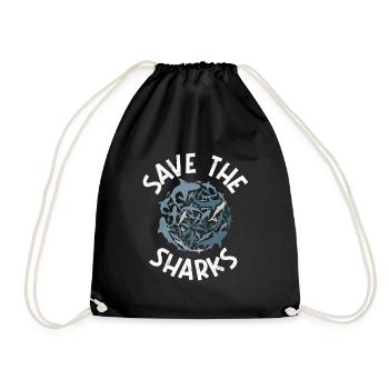 Save Sharks Shark Protection Divers - Drawstring Bag - black - Front