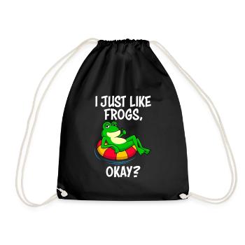 J’aime juste les grenouilles, d’accord? Ventilateur de grenouille - Sac de sport léger - noir - Devant