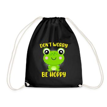Ne vous inquiétez pas d’être Hoppy Frog Kids - Sac de sport léger - noir - Devant