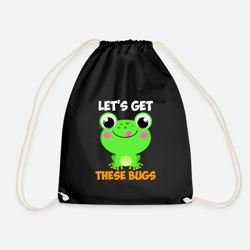 Let's get these Bugs Frosch Programmierer - Turnbeutel - Schwarz