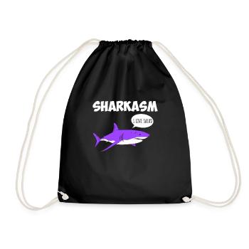Sharkasm Sarcasme Requin Ironie Végétarien - Sac de sport léger - noir - Devant