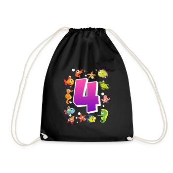 4ème anniversaire fille 4 ans - Sac de sport léger - noir - Devant
