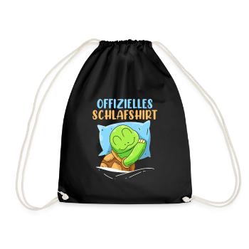 Offizielles Schildkröten Schlafshirt - Turnbeutel - Schwarz - Vorne