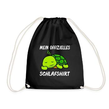 Mein offizielles Schlafshirt Schildkröte - Turnbeutel - Schwarz - Vorne