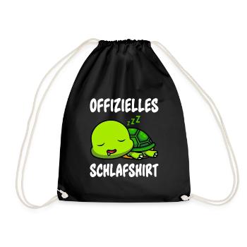 Offizielles Schildkröten Schlafshirt Schlaf - Turnbeutel - Schwarz - Vorne