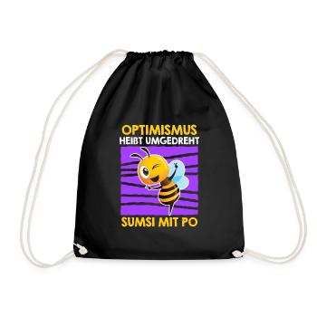 Optimism reversed means Sumsi with buttocks - Drawstring Bag - black - Front