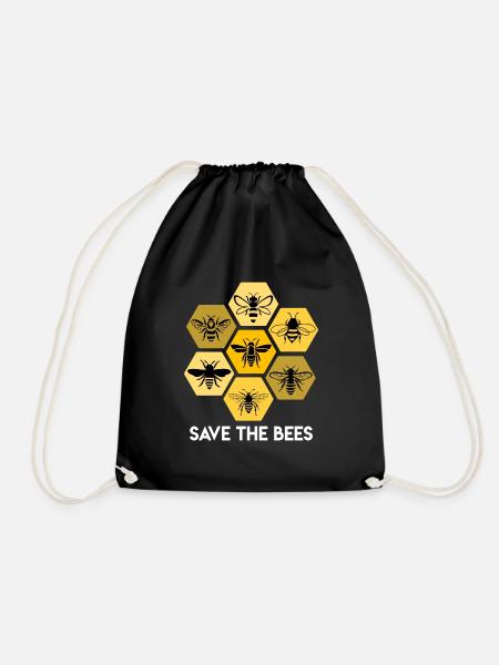 Save the Bees - Rettet die Bienen Imker - Turnbeutel - Schwarz