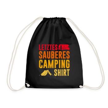 Last Clean Camping Shirt Camping Man - Drawstring Bag - black - Front