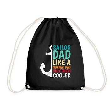 Segler Papa wie ein normaler Papa nur cooler - Turnbeutel - Schwarz - Vorne