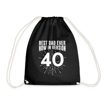 Best Dad in the World 40th Birthday Dad - Drawstring Bag - black - Front
