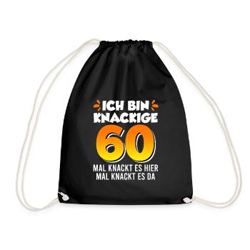 Papa 60. Geburtstag Herren 60 Jahre Männer - Turnbeutel - Schwarz - Vorne