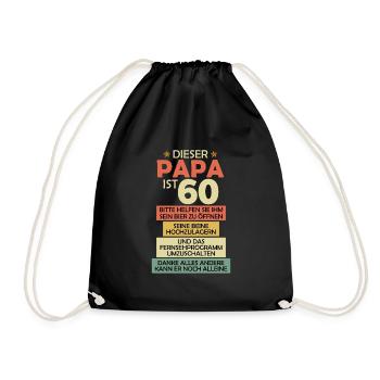 Papa 60. Geburtstag Herren 60 Jahre Männer - Turnbeutel - Schwarz - Vorne