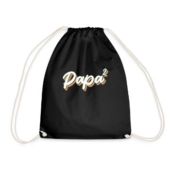 Dad 2 Children 2 Daughters 2 Sons Father - Drawstring Bag - black - Front
