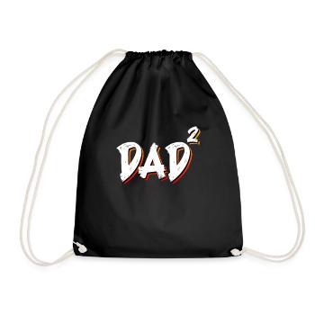 Dad 2 Children Father of Two - Drawstring Bag - black - Front
