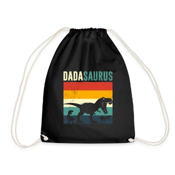 Vintage Papa Saying Dadasaurus Papasururs - Drawstring Bag - black - Front