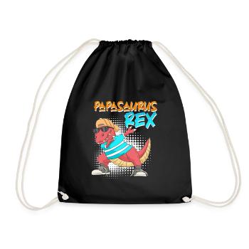 Papasaurus Rex Vater Papa - Turnbeutel - Schwarz - Vorne